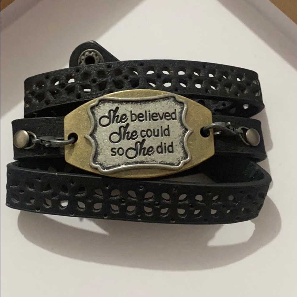 Handmade Dark Brown Faux leather wrap bracelet
